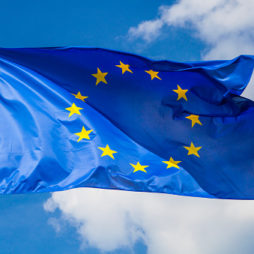 The flag of the European Union.